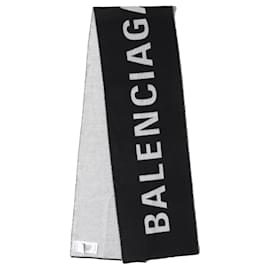 Balenciaga-Xale de lã preta Balenciaga-Preto