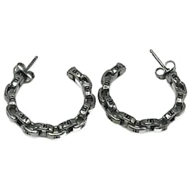 Dolce & Gabbana-Dolce & Gabbana Black and Silver Half Hoop Earrings-Black,Silvery