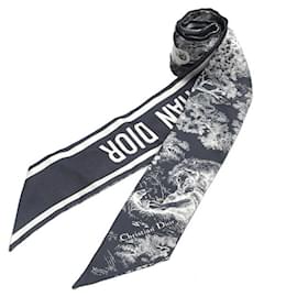 Christian Dior-Christian Dior Silk Scarf-Brown,White
