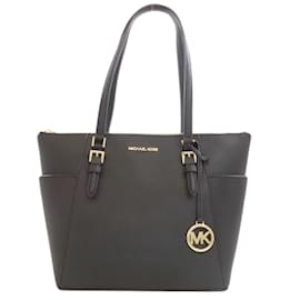 Michael Kors-Michael Kors Black PVC Tote Bag-Black