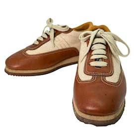 Hermès-Hermes Quick Sneaker H Leather x Canvas-Brown