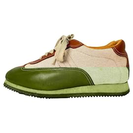 Hermès-Hermes Quick Sneaker H Leather x Canvas-Brown