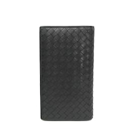 Bottega Veneta-Portefeuille long en cuir Intrecciato pour homme Bottega Veneta-Noir