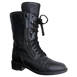 Chanel-Bottes de combat iconiques-Noir