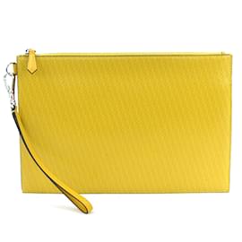 Fendi-Pochette en cuir jaune Fendi-Jaune
