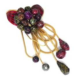 Louis Vuitton-Louis Vuitton Gold and Multi-Color Brooch-Multiple colors,Golden