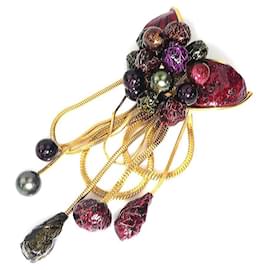 Louis Vuitton-Louis Vuitton Gold and Multi-Color Brooch-Multiple colors,Golden