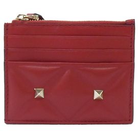 Monedero de cuero rojo Valentino Garavani Roja