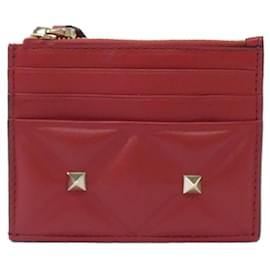 Porte-monnaie en cuir rouge Valentino Garavani Rouge