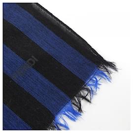 Fendi-Fendi Black and Gray Stole-Brown,Black