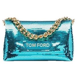 Sac mini à chaîne orné de sequins Tom Ford Bleu