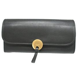 Chloé Black Leather Bi-fold Long Wallet Black