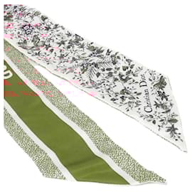 Christian Dior-Christian Dior Butterfly Around the World Scarf-White,Red