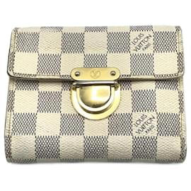 Louis Vuitton-Louis Vuitton Damier Azur Bill Wallet-White,Blue,Other