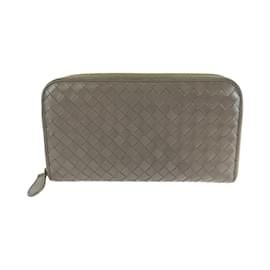 Bottega Veneta-Bottega Veneta Intrecciato Brown Leather Long Wallet-Brown