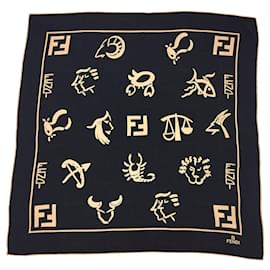Fendi-Fendi Constellation Silk Scarf-Black