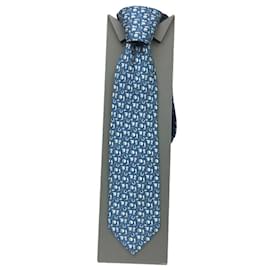 Hermès-Gravata de seda azul Hermes-Azul