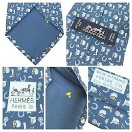 Hermès-Gravata de seda azul Hermes-Azul