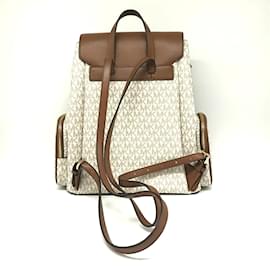Michael Kors-Michael Kors Chain Backpack-Brown,Cream