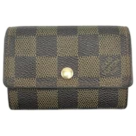 Louis Vuitton-Louis Vuitton Porto Monnaie Plat M61930-Brown,Blue,Damier ebene