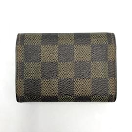 Louis Vuitton-Louis Vuitton Porto Monnaie Plat M61930-Brown,Blue,Damier ebene