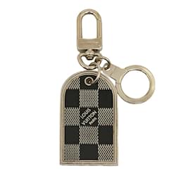 Louis Vuitton-Louis Vuitton Damier Porte Cle Address Bag Charm Key Ring-Silvery
