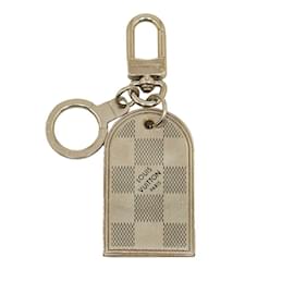 Louis Vuitton-Louis Vuitton Damier Porte Cle Address Bag Charm Key Ring-Silvery