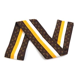 Louis Vuitton-Louis Vuitton Cotton Scarf Bandeau-Brown,White,Yellow