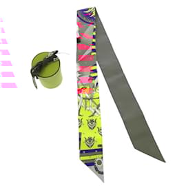 Hermès-Hermes Twilly Plumetis Silk Scarf-Other