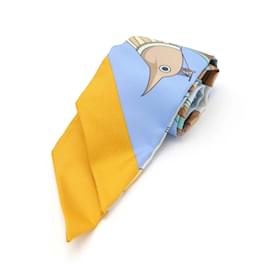 Hermès-Foulard Hermes Twilly - Les Folies du Ciel-Multicolore,Bleu clair