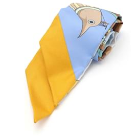 Hermès-Foulard Hermes Twilly - Les Folies du Ciel-Multicolore,Bleu clair