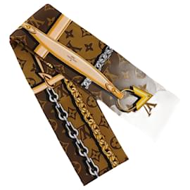 Louis Vuitton-Louis Vuitton Monogram Silk Scarf-Brown