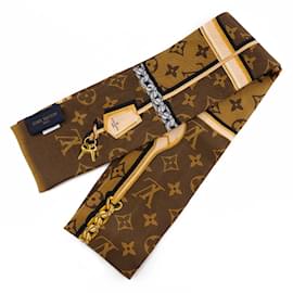 Louis Vuitton-Louis Vuitton Monogram Silk Scarf-Brown