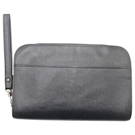 Louis Vuitton-Louis Vuitton Taiga Aldwaz Baikal Black Leather Pouch-Black