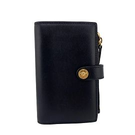 Versace Medusa Button Zip Bi-fold Wallet Black