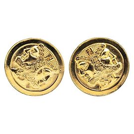 Boucles d'oreilles clips en plaqué or Fendi Doré