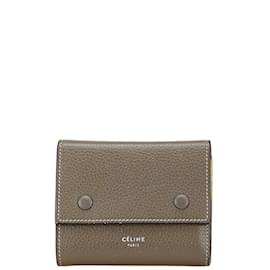 Céline-Celine Small Trifold Wallet-Brown,Yellow