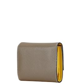 Céline-Celine Small Trifold Wallet-Brown,Yellow