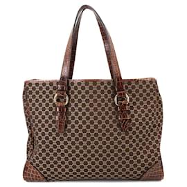 Céline-Celine Macadam Tote Bag-Brown