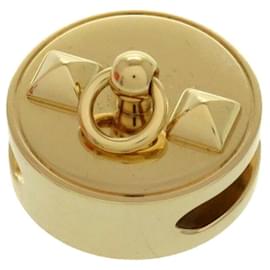 Hermès-Hermes Collier de Chien Gold Metal Scarf Ring-Golden