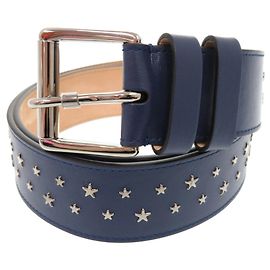 Cinto de couro marinho com studs em forma de estrela Jimmy Choo Azul marinho