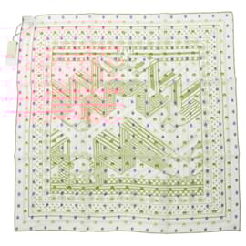 Hermès-Hermes Carré 60 SANGLES EN ZIGZAG Scarf-Multiple colors,Orange