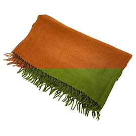 Hermès-Étole en cachemire et soie Hermès-Marron,Orange