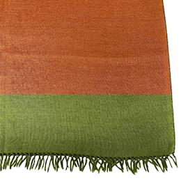 Hermès-Hermes Cashmere and Silk Stole-Brown,Orange
