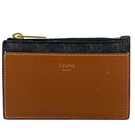 Céline-Celine Brown Leather Coin Purse-Brown