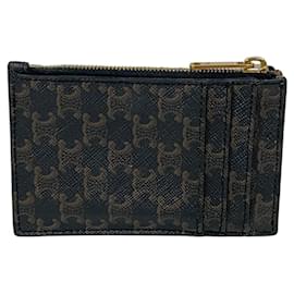 Céline-Celine Brown Leather Coin Purse-Brown