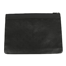 Louis Vuitton-Louis Vuitton Discovery Pochette Monogram Shadow Clutch Bag-Black