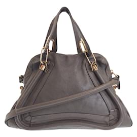 Chloé-Chloé Paraty Brown Leather Handbag-Brown