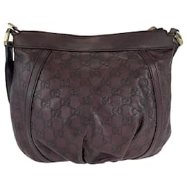Gucci-Gucci Abby Guccissima Brown Leather Shoulder Bag-Brown