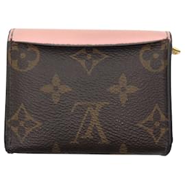 Louis Vuitton-Louis Vuitton Monogram Portefeuille Zoe Tri-fold Wallet-Brown,Pink